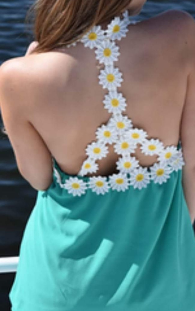 Jade Halter with daisy design on back